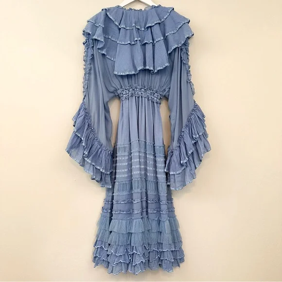 Fillyboo Lotus Duster Maxi Dress in Rain Song Blue - Picture 12 of 16